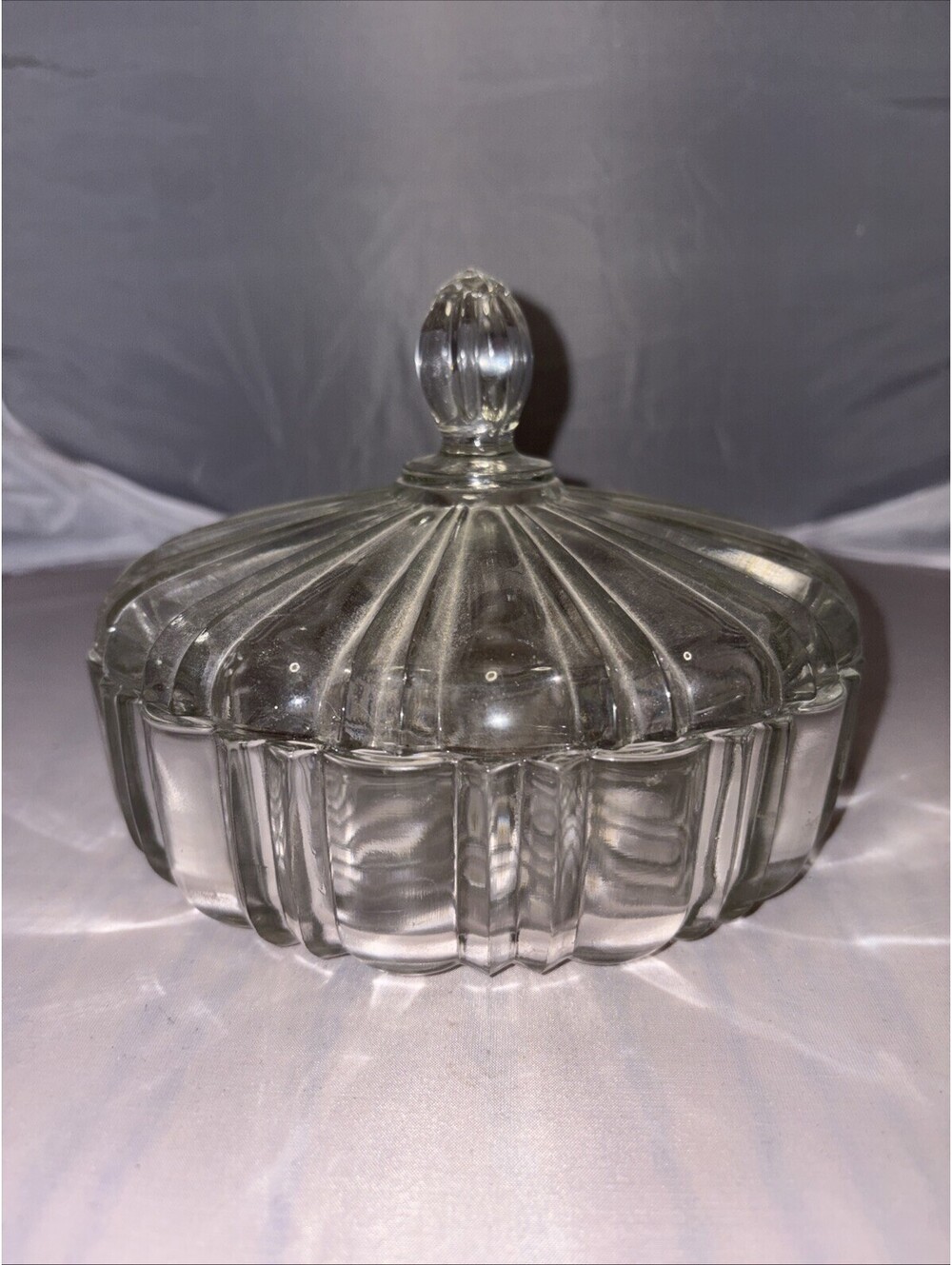 Old Cafe ANCHOR HOCKING CLEAR CANDY DISH